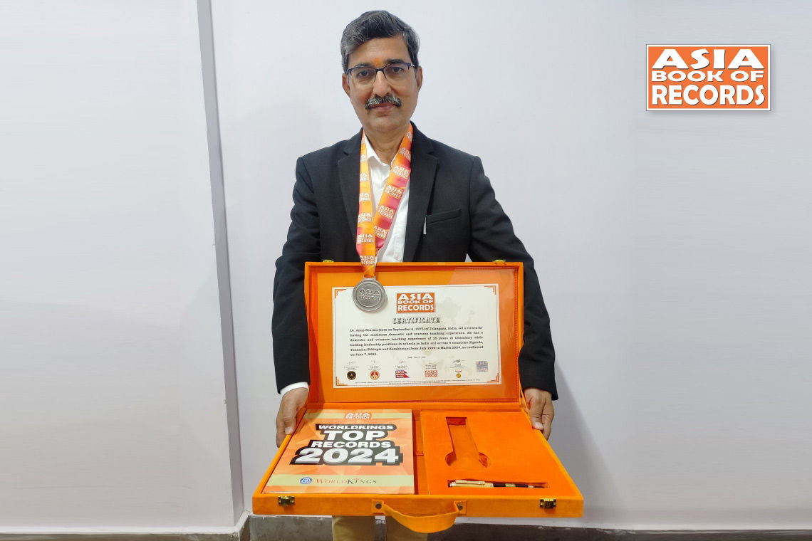 Dr Anup Sharma with Asia Book of Records recognition